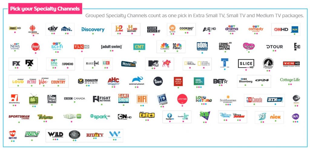 satellite tv specialty channels